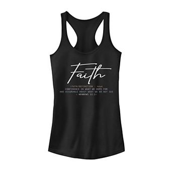 Juniors' Faith Definition Graphic Tank Top