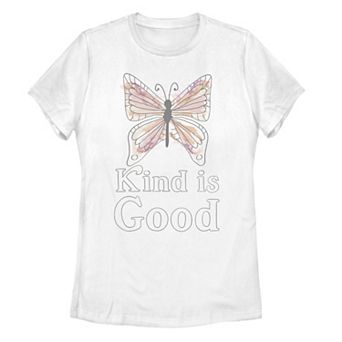Juniors' "Kind Is Good" Butterfly Tee