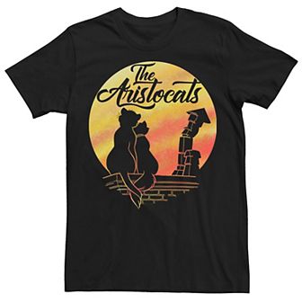 Disney's Aristocats Duchess And Thomas Men's Sunset Love Tee
