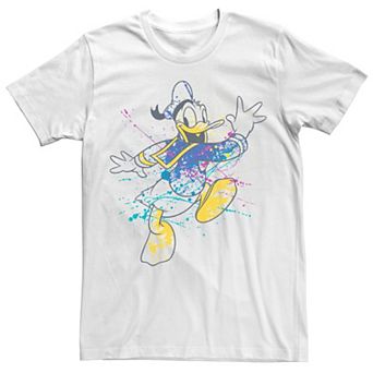 Disney's Donald Duck Jumping For Joy Paint Splatter Portrait Men's Tee