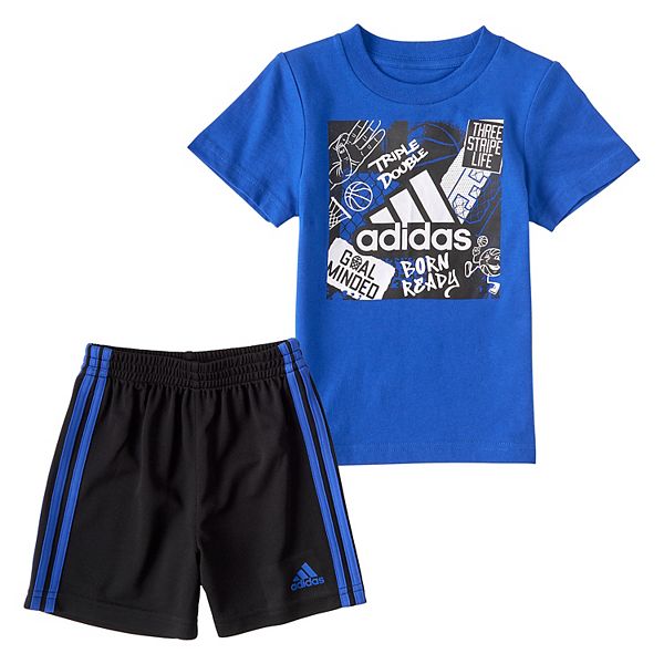 Boys 4-7 adidas Graphic Tee & Striped Shorts Set