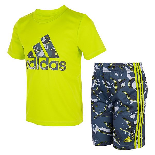 Boys 4-7 adidas Camouflaged Abstract Tee & Shorts Set