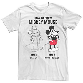 Disney's Mickey Mouse How to Draw Mickey Men's Tee