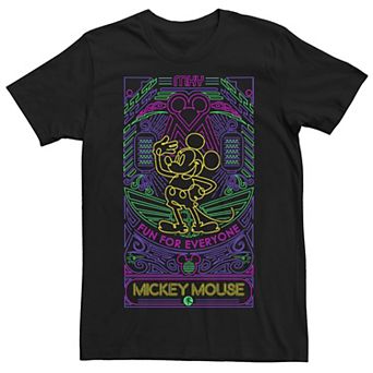 Disney's Mickey Mouse Men's Fun For Everyone Neon Line Art Tee