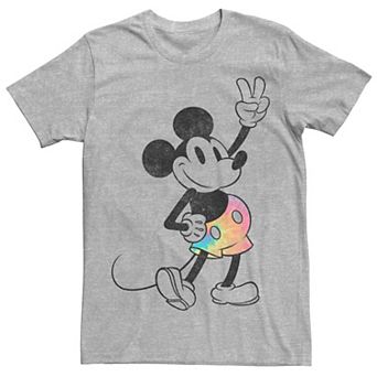 Disney's Mickey Mouse Peace Sign Rainbow Men's Short Tee