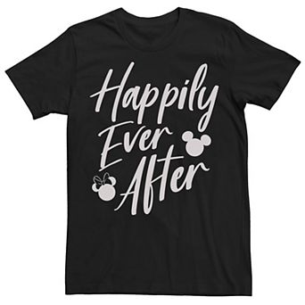 Disney's Mickey Mouse Men's Happily Ever After Cursive Text Logo Tee