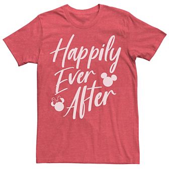 Disney's Mickey Mouse Men's Happily Ever After Cursive Text Logo Tee