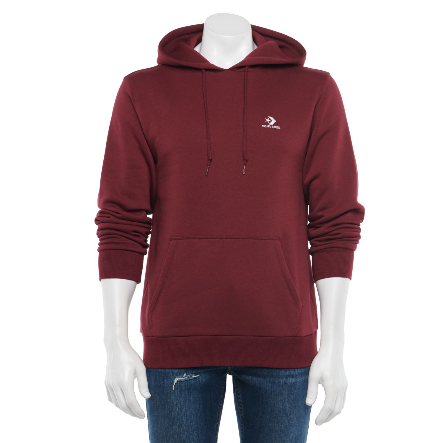 burgundy converse hoodie