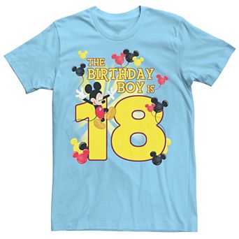 Disney's Mickey & Friends Men's 18 Year Old Birthday Boy Tee
