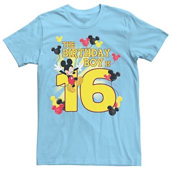 Disney's Mickey & Friends Men's 16 Year Old Birthday Boy Tee