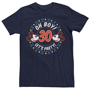 Disney's Mickey & Friends Oh Boy Let's Party Men's 30th Birthday Tee