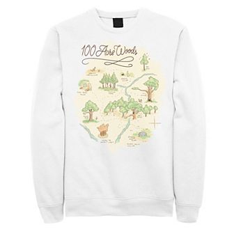 Disney's Winnie The Pooh 100 Acre Woods Map Men's Sweatshirt