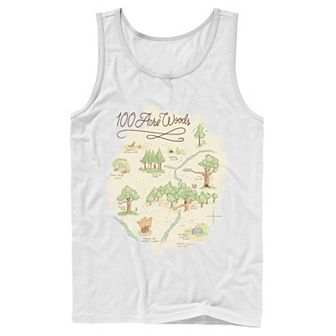 Men's Disney Winnie The Pooh 100 Acre Woods Map Tank Top
