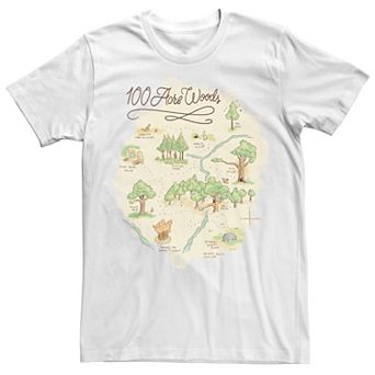 Disney's Winnie The Pooh 100 Acre Woods Map Men's Tee