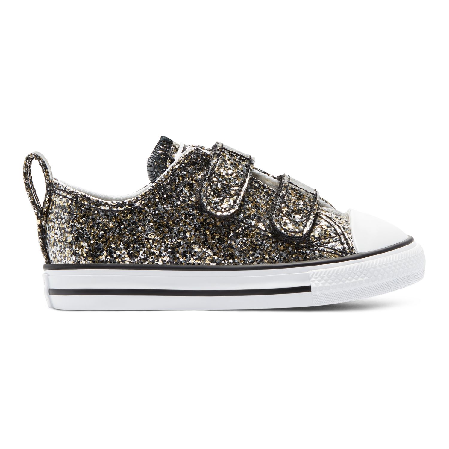 girls black glitter converse