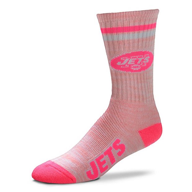 Women's For Bare Feet New York Jets Pretty in Pink Crew Socks