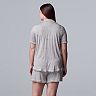 Plus Size Simply Vera Vera Wang Short Sleeve Pajams Shirt & Pajama Boxer Shorts Set