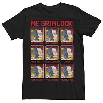 Men's Transformers Grimlock Emotes Grid Meme Tee