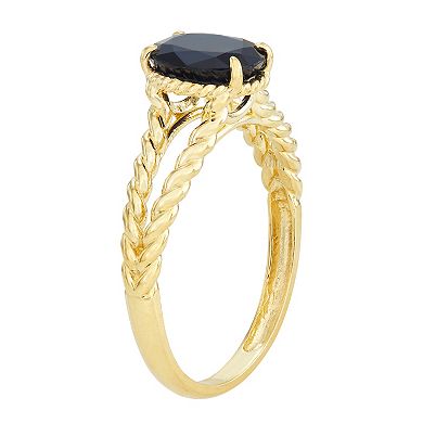 10k Gold Sapphire Twist Ring