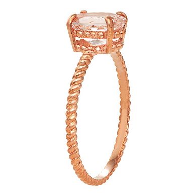 10k Rose Gold Morganite Twist Ring