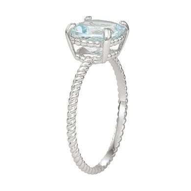 10k Gold Aquamarine Twist Ring