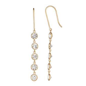 Tiara 10k Gold Cubic Zirconia Drop Earrings