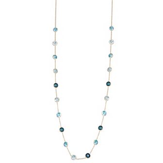 Tiara 10k Gold Blue Topaz Necklace