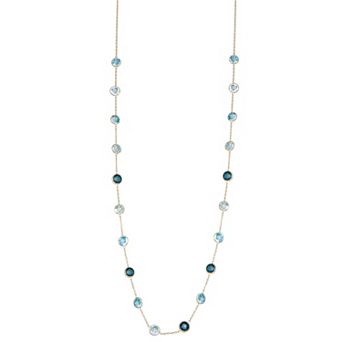 Tiara 10k Gold Blue Topaz Necklace