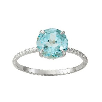 Tiara 10k White Gold Aquamarine Twist Ring