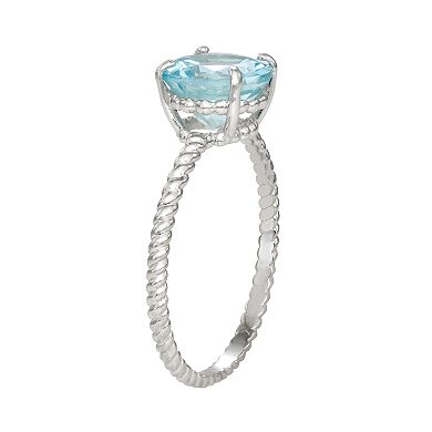 10k Gold Aquamarine Twist Ring