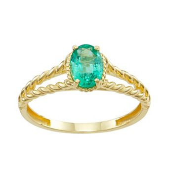 Tiara 10k Gold Emerald Twist Ring