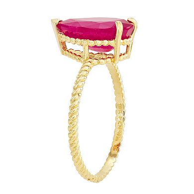 10k Gold Ruby Twist Ring