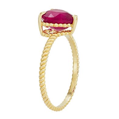 10k Gold Ruby Twist Ring