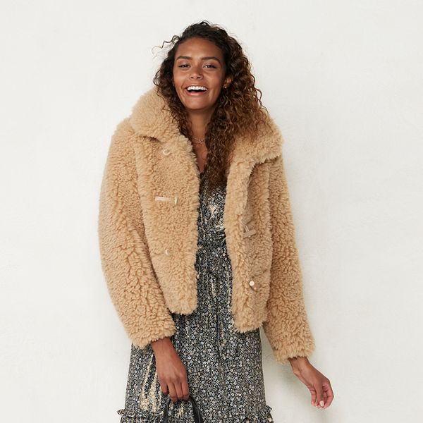 Women's LC Lauren Conrad Toggle Faux-Fur Jacket