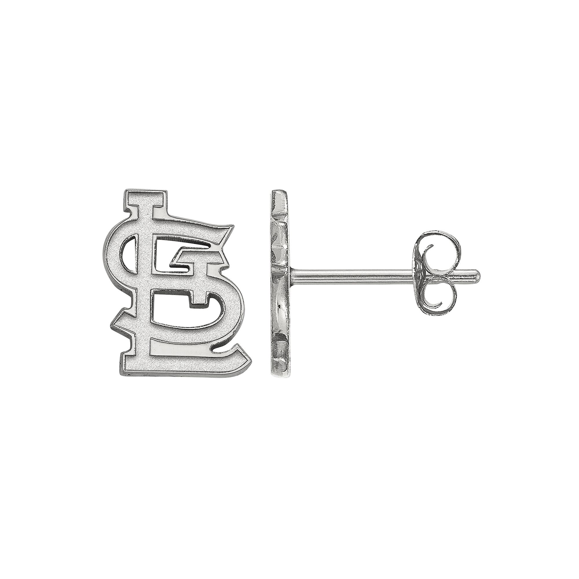 LogoArt Sterling Silver St. Louis Cardinals Extra-Small Post Earrings, Wome