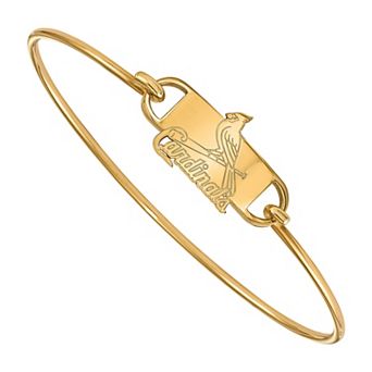 LogoArt Sterling Silver St. Louis Cardinals Small Center Wire Bangle