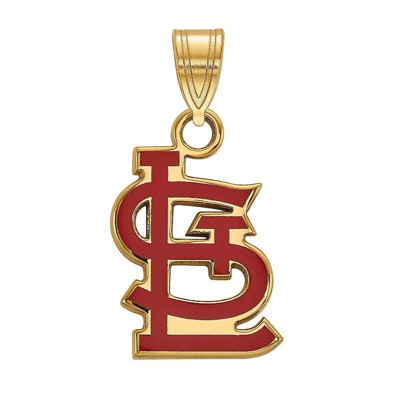 LogoArt Sterling Silver St. Louis Cardinals Small Enameled Pendant, Womens