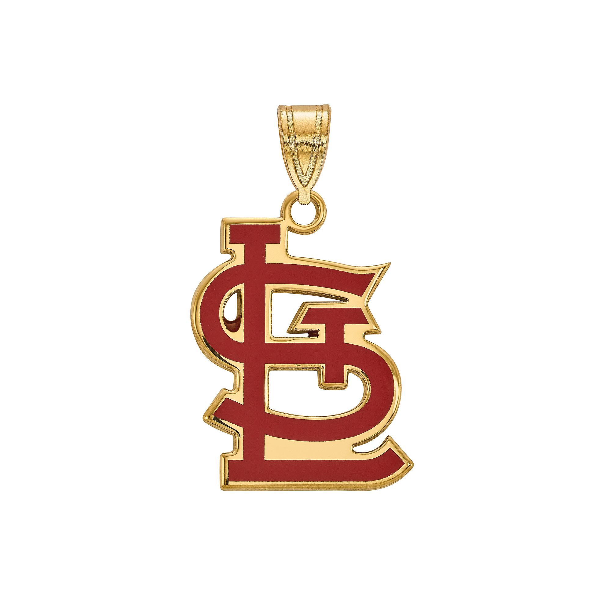 LogoArt Sterling Silver St. Louis Cardinals Large Enameled Pendant, Womens