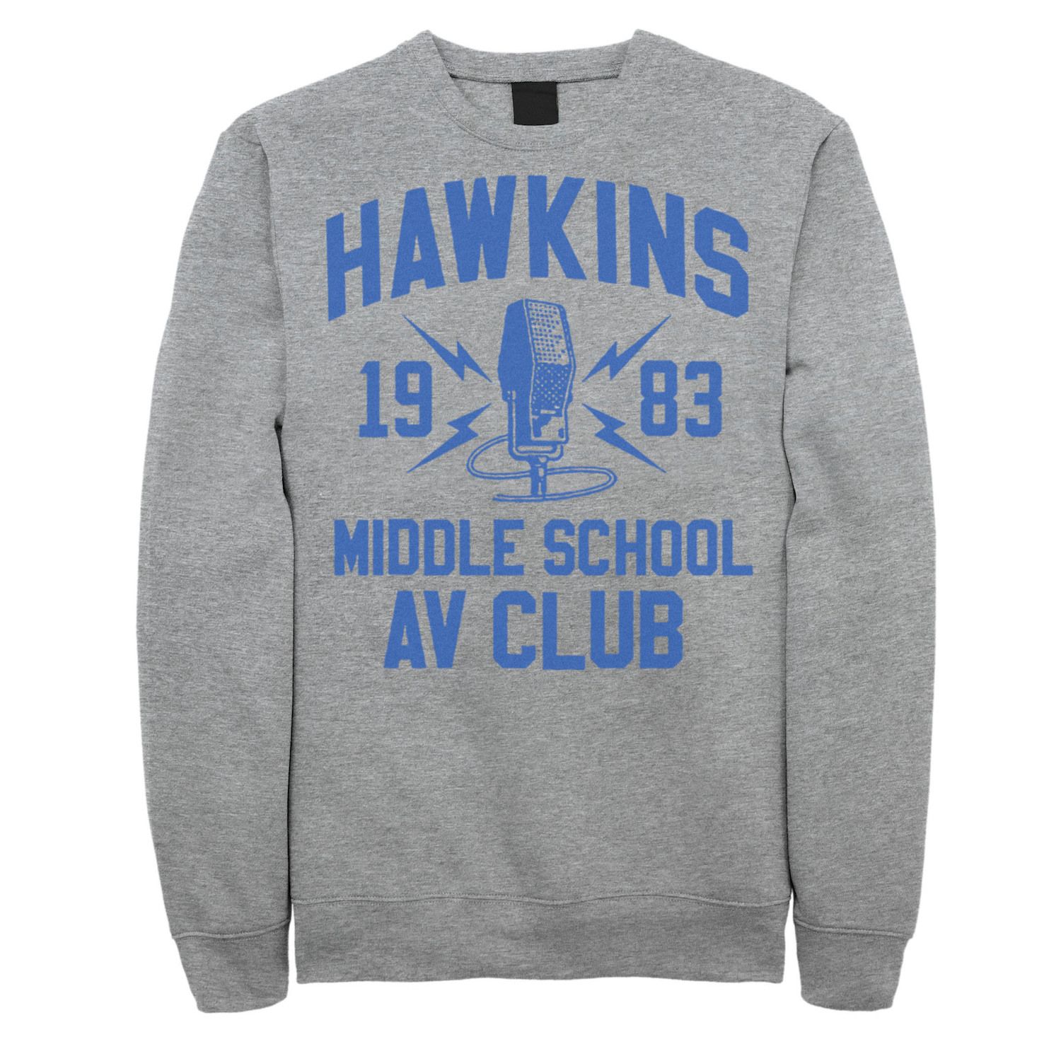 hawkins middle school av club sweatshirt