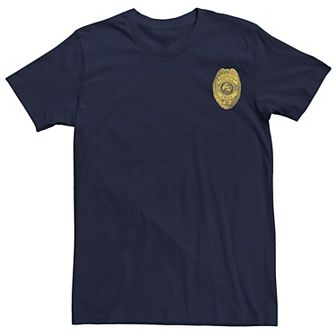 Men's Stranger Things Hawkins Police Left Chest Badge Tee