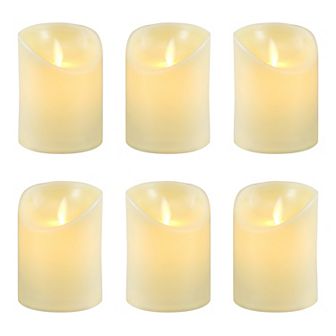 LumaBase Battery Operated LED Votive Candles with Moving Flame 6 pc Set