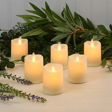 LumaBase Battery Operated LED Votive Candles with Moving Flame 6-piece Set