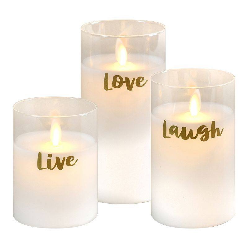 69143424 LumaBase Live Laugh Love Battery Operated Glass LE sku 69143424