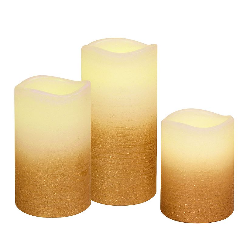 64128660 LumaBase Gold and White Battery Operated LED Wax P sku 64128660