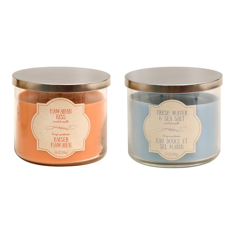 LumaBase Island Scented Candle Collection 14-oz. 2-piece Set, Multicolor