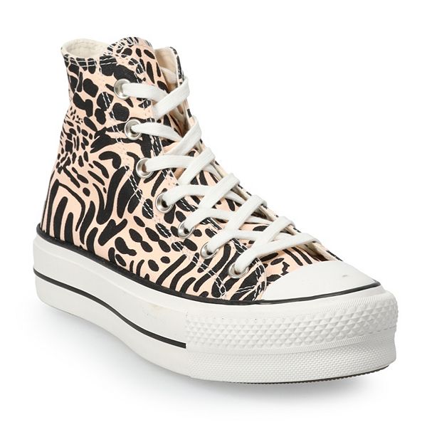 converse all star lift hi trainers crimson tint animal black