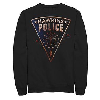 Men's Netflix Stranger Things Hawkins Police Rats Patch Sweatshirt