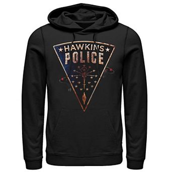 Men's Netflix Stranger Things Hawkins Police Rats Patch Hoodie