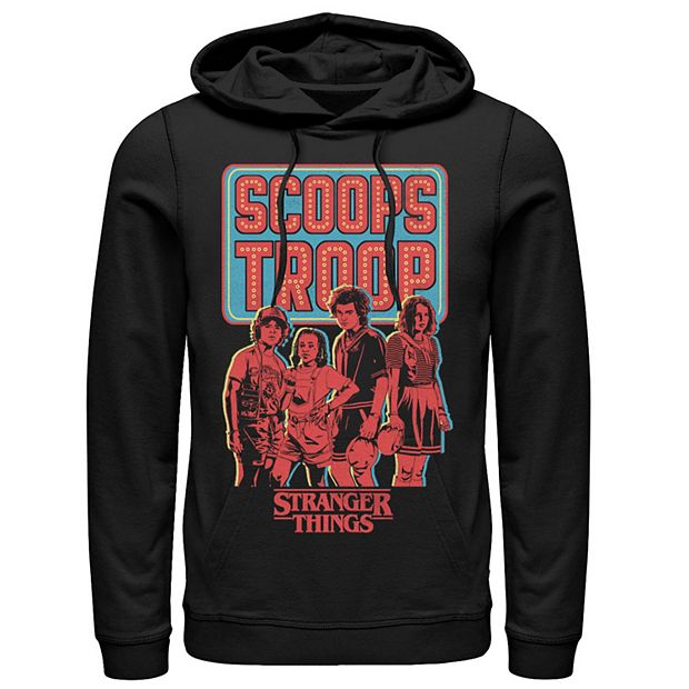 Men's Netflix Stranger Things Scoops Troop Portrait Hoodie