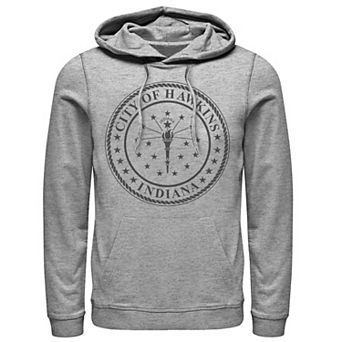 Men's Netflix Stranger Things City Of Hawkins Indiana Seal Hoodie
